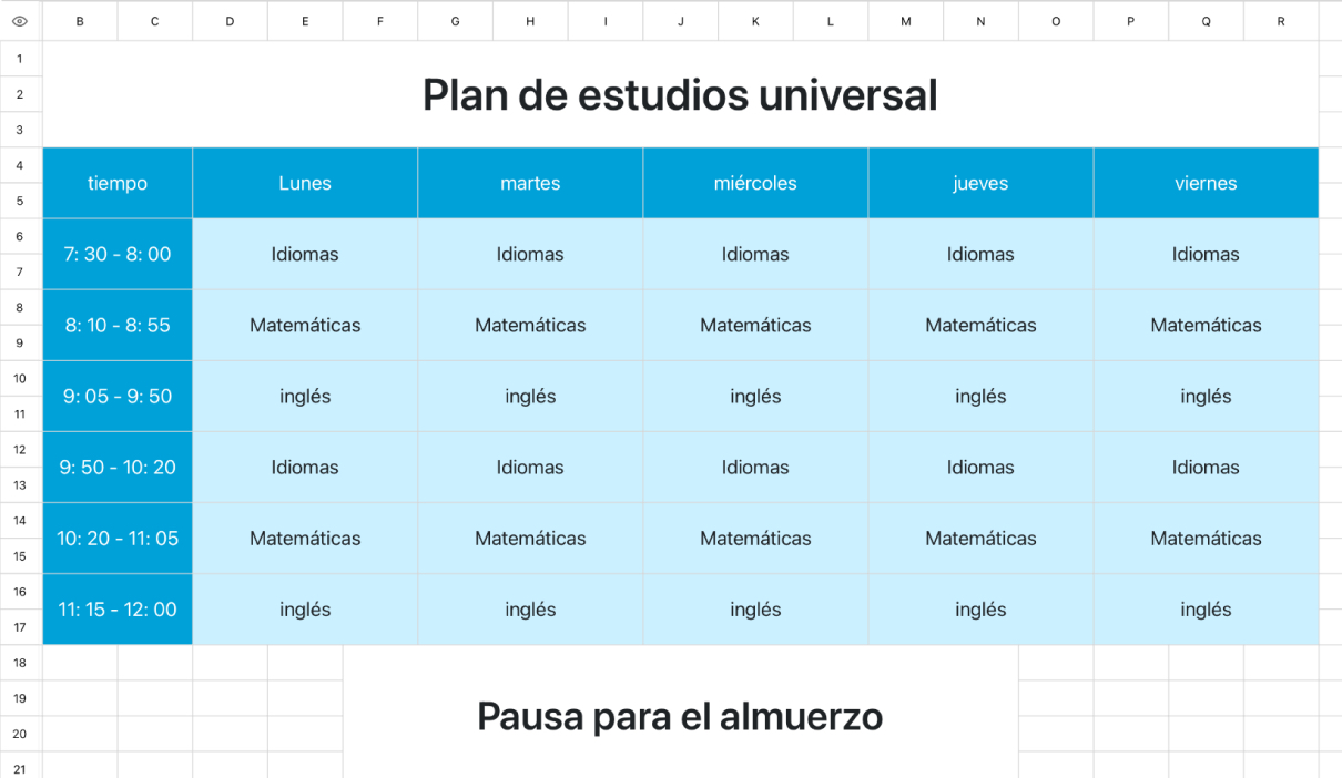 Plan de estudios universal